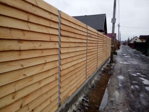 Деревянный забор елочка 150 метров фото в Кубинке